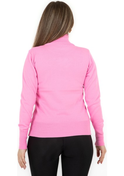 Balıkçı Yaka Basic Kazak Pembe fırsatları