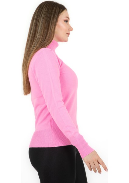 Balıkçı Yaka Basic Kazak Pembe indirimleri