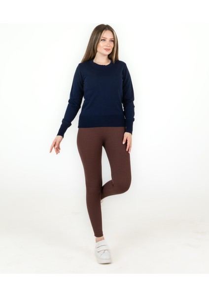 Bisiklet Yaka Kazak Lacivert