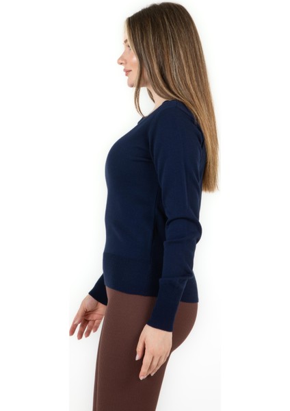 Bisiklet Yaka Kazak Lacivert modelleri