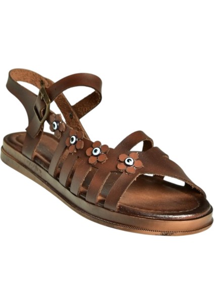 U390903103 Kahverengi Hakiki Deri Kadın Sandalet fiyatları