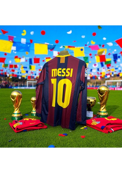 Efsane 09/10 Barcelona Messi Uzun Kollu Halı Saha Forma