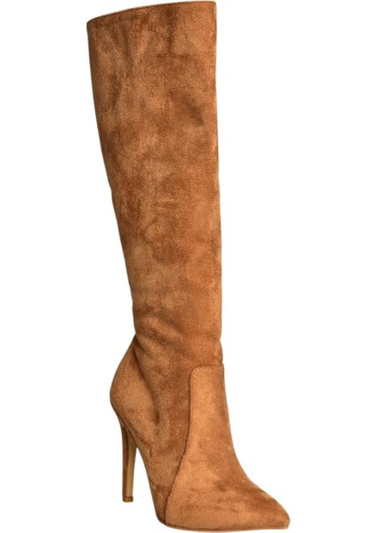 N372530102 Taba Süet Ince Topuklu Kadın Çizme indirimleri