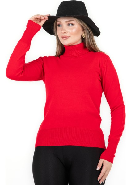 Balıkçı Yaka Basic Kazak Kırmızı fiyatları