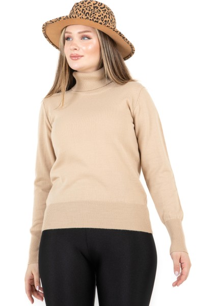 Balıkçı Yaka Basic Kazak Bej modelleri