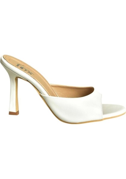 U997062809 Beyaz Ince Topuklu Kadın Terlik indirimleri