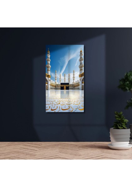 Uv Digital Baskı Cam Tablo Mekke Manevi Değerler Ofis ve Ev Duvar Cam Tablo fiyatları