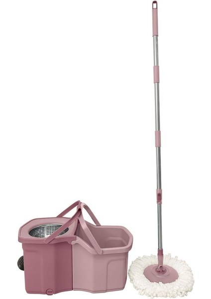 Twin Turbo Pedallı Çelik Mop Set, Temiz ve Kirli Suyu Ayıran Otomatik Temizlik Seti (1+1 Mop) Pembe fiyatları