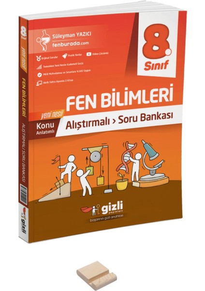 Lgs 8. Sınıf Alıştırmalı Fen Soru Bankası ve Telefon Standı