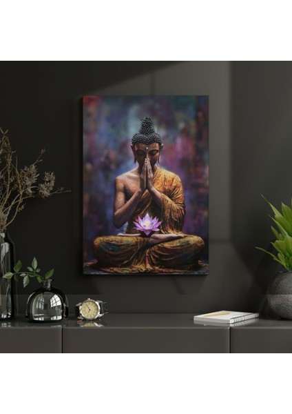 Uv Digital Baskı Budda Desenli Cam Duvar Tablosu Ofis Ev