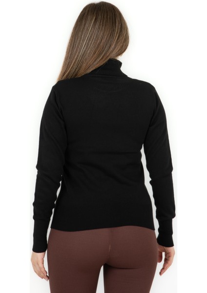 Balıkçı Yaka Basic Kazak Siyah indirimleri