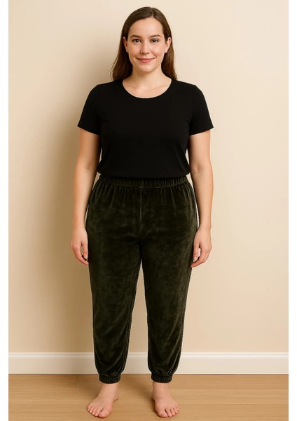 Beli Lastikli Kadife Pantolon