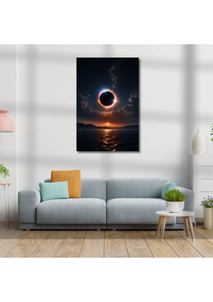 Uv Digital Baskı Cam Modern Tablo Güneş Tutulması Ay Işığı Gece Astroloji Tabirleri