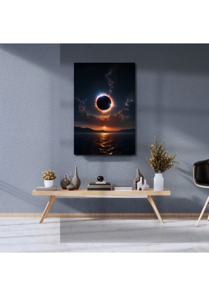Uv Digital Baskı Cam Modern Tablo Güneş Tutulması Ay Işığı Gece Astroloji Tabirleri fiyatları