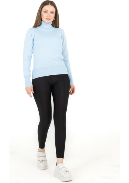 Balıkçı Yaka Basic Kazak Mavi indirimleri