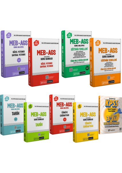 2026 Meb Ags Konu Anlatımı-Çözümlü Soru Bankası Seti(Sözel Sayısal Yetenek-Tarih-Coğrafya-Eğitim)