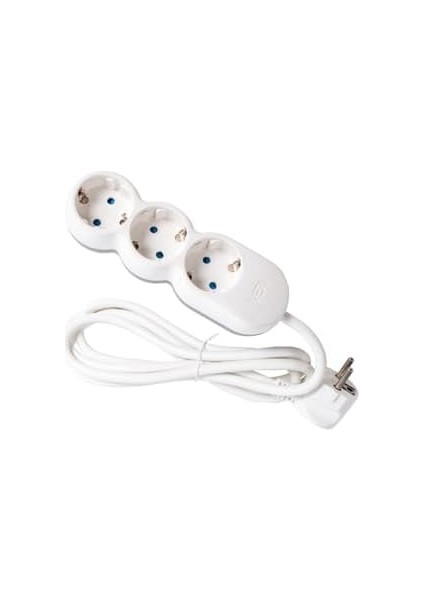 3lü 1.5 Metre Grup Priz Uzatma Kablosu, Çocuk Korumalı, Topraklı Priz - 3500 Watt, 10 Amper, Beyaz Renk (1,5 Metre) modelleri