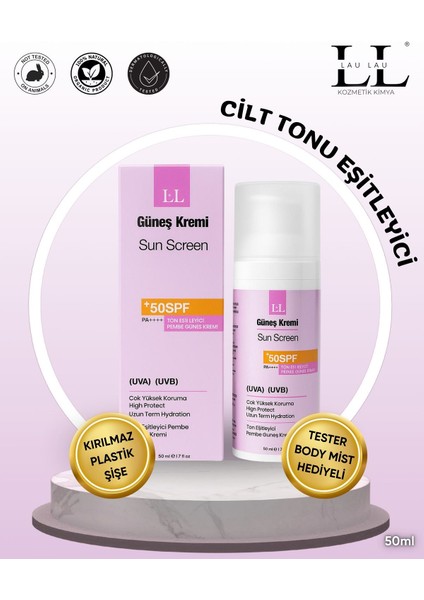 Ton Eşitleyici Güneş Kremi 50ML Tone Up Pınk 50ML (Uva) (Uvb) +50 Spf Pa++++ Yüksek Koruma