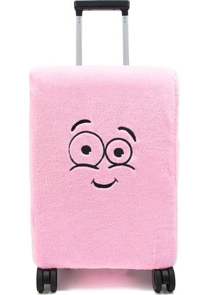 Harika Peluş Gülen Yüz Desenli Bavul-Valiz Koruyucu Kılıf | Seyahatlere Neşe Katın fırsatları