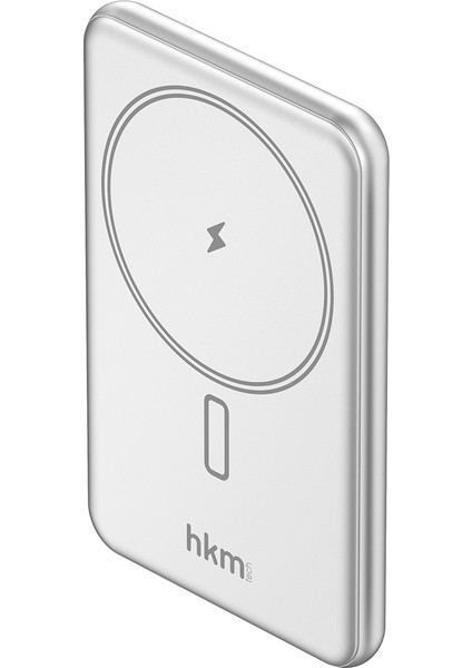 MAG LITE Wireless 5.000 Mah 20W Magsafe Uyumlu Manyetik Kablosuz Powerbank, Ultra Ince, Gümüş Renk