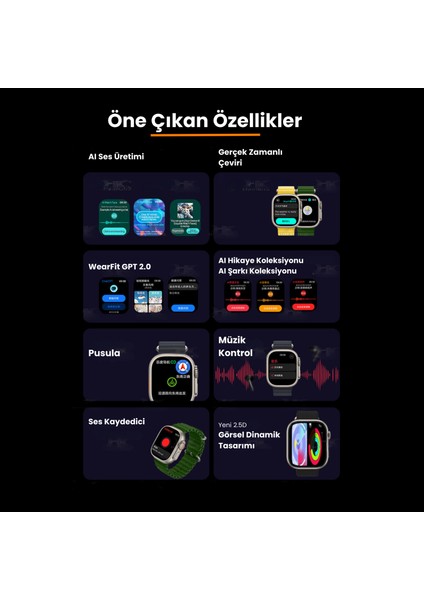 Watch Hk 11 Ultra 3 Amoled Akıllı Saat Iphone ve Android Tüm Telefonlara Uyumlu Amoled Watch fiyatları