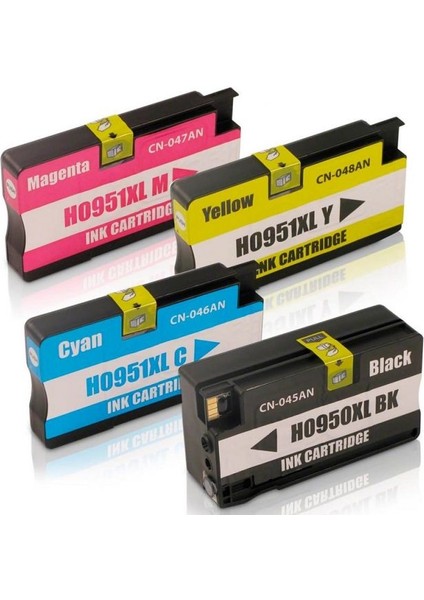 Hp 950XL/951XL 4 Renk Pro 8620/8610/8600/8100/251DW Muadil Kartuş Seti