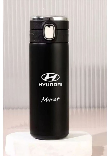 Kişiye Özel 450 ml Dijital Isı Göstergeli Kilitli Kapaklı Paslanmaz Çelik Araç Baskılı Termos modelleri