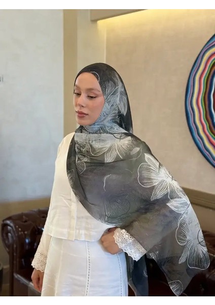 Esilda Desen Aya Şal - Kemik-Koyu Gri fiyatları