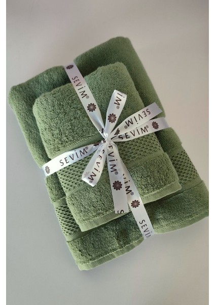 %100 Pamuk Banyo Havlu Seti-Long Twist Iplik-Yüksek Su Emici ve Yumuşak-Yeşil fırsatları