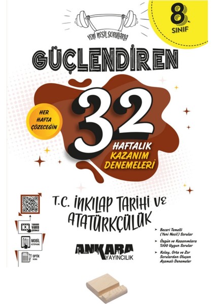 Lgs 8. Sınıf Güçlendiren 32 Haftalık Inkılap Tarihi Kazanım Denemeleri ve Telefon Standı