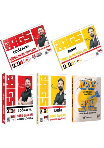 2026 Meb-Ags Tarih ve Coğrafya Tamamı Çözümlü Soru Bankası-Video Ders Notları