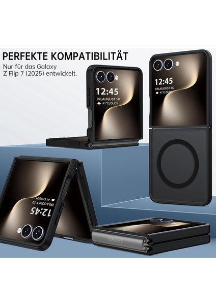 Samsung Galaxy Z Flip 7 Kılıf Kamera Çıkıntılı Mat Magsafe Wireless Şarj Destekli Siyah Yumuşak Renkli Kenarlı Hassas Butonlu Mat Kapak fiyatları