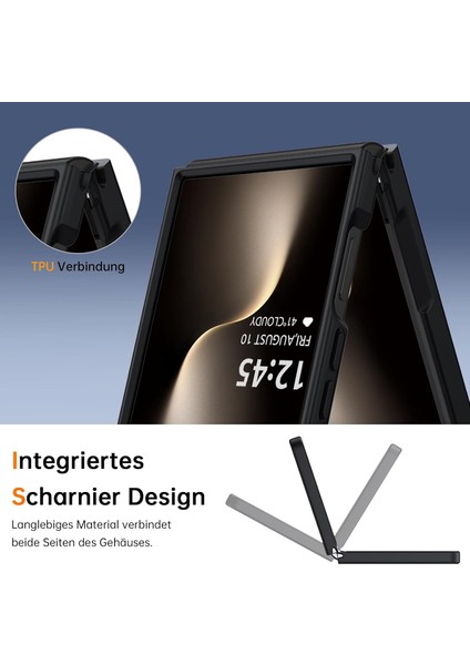 Samsung Galaxy Z Flip 7 Kılıf Kamera Çıkıntılı Mat Magsafe Wireless Şarj Destekli Siyah Yumuşak Renkli Kenarlı Hassas Butonlu Mat Kapak