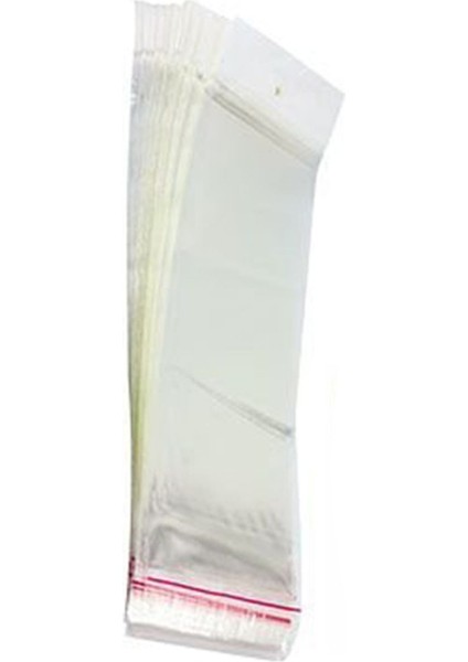 Şeffaf Askılı Kumanda Poşeti 25X8 Cm, 100 Adet