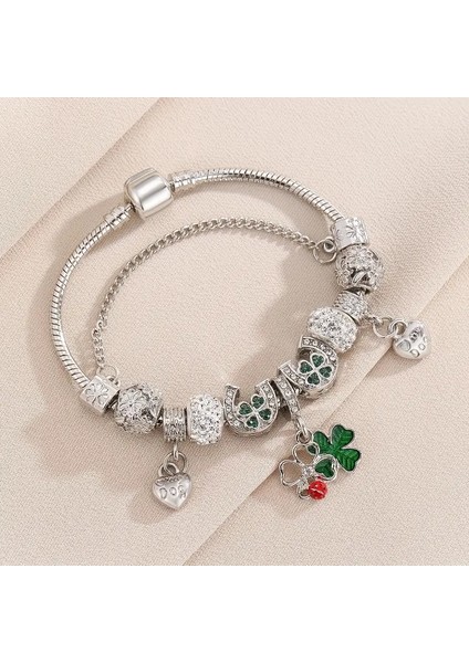 Pandora Tarz , Trend Yeşil Yonca My Dog Kalp Sevgi Temalı Charmlı Bileklik, Ahşap Kutu Içerisinde fiyatları