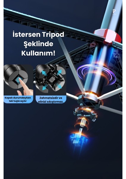 Akıllı Aı Yüz Takipli 360° Selfie Stick & Tripod modelleri