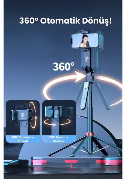 Akıllı Aı Yüz Takipli 360° Selfie Stick & Tripod fırsatları