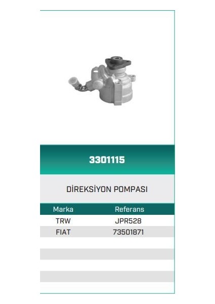 3301115 - Direksiyon Pompası Hidrolik Brava Punto 1.2 16V