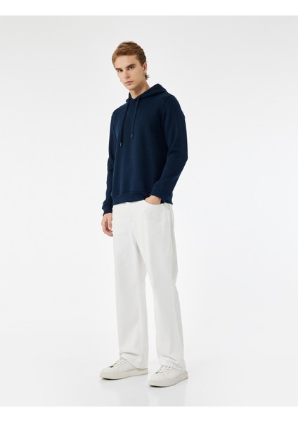 Şardonlu Uzun Kollu Basic Kapşonlu Sweatshirt fiyatları