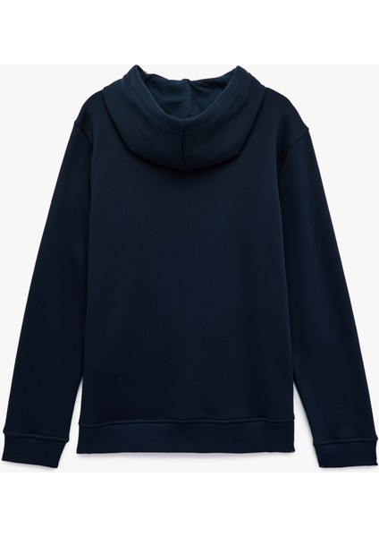 Şardonlu Uzun Kollu Basic Kapşonlu Sweatshirt fırsatları