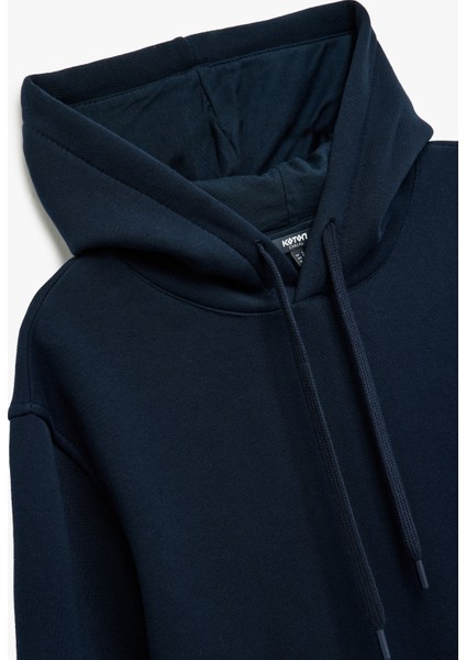 Şardonlu Uzun Kollu Basic Kapşonlu Sweatshirt indirimleri