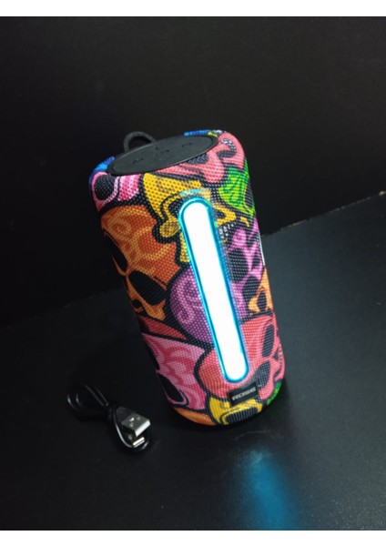 Taşınabilir Bluetooth Ses Sistemi 20W 85DB Bt V5.3 Rgb Işık USB Sd Card Fm Radio Ses Bombası