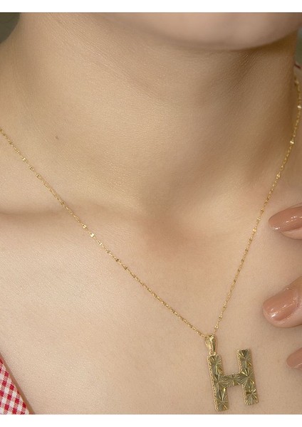 ZEYNEPLİ GOLD 14 Ayar Altın Büyük Füzyon H Harfli Kolye fiyatları