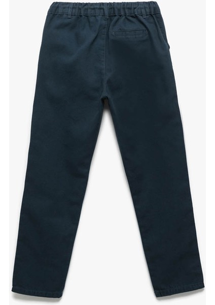 Pamuklu Düğme Detaylı Lacivert Erkek Çocuk Pantolon 6WKB40009TW fiyatları
