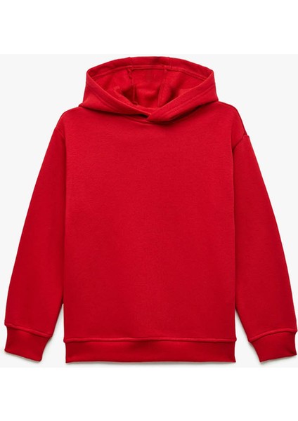 Oversize Şardonlu Kırmızı Erkek Çocuk Sweatshirt 6WKB10112TK