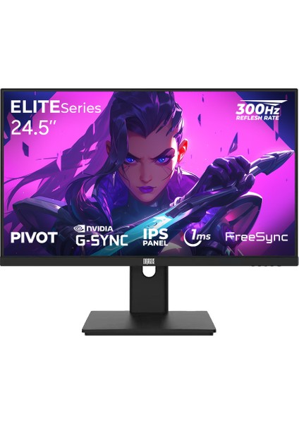 Elıteseries E245FHD300 1ms Fhd 300Hz 1920x1080 24.5" Freesync G-Sync IPS Pivot Oyuncu Monitörü