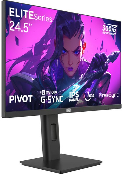 Elıteseries E245FHD300 1ms Fhd 300Hz 1920x1080 24.5" Freesync G-Sync IPS Pivot Oyuncu Monitörü fiyatları