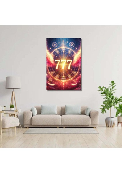 Kanvas Tablo Dijital Baskı 777 Şans Tablosu Salon Duvar Tablosu