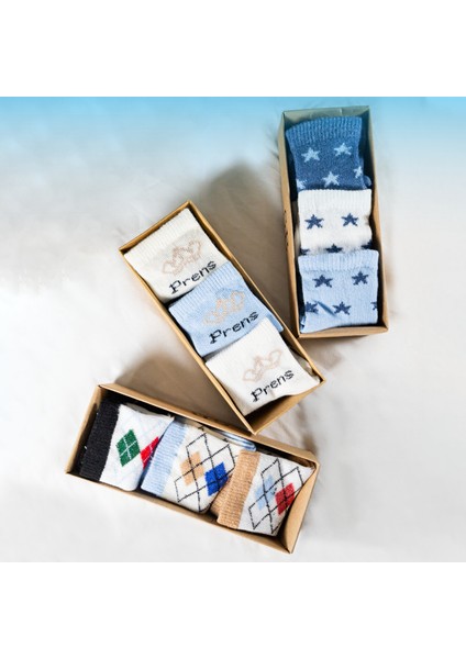 18 Çift Erkek Bebek Çorap Kutulu Patik Boy Set – Yıldız, Prens ve Desenli Modeller fiyatları