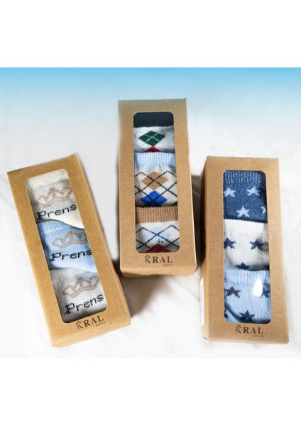 18 Çift Erkek Bebek Çorap Kutulu Patik Boy Set – Yıldız, Prens ve Desenli Modeller modelleri